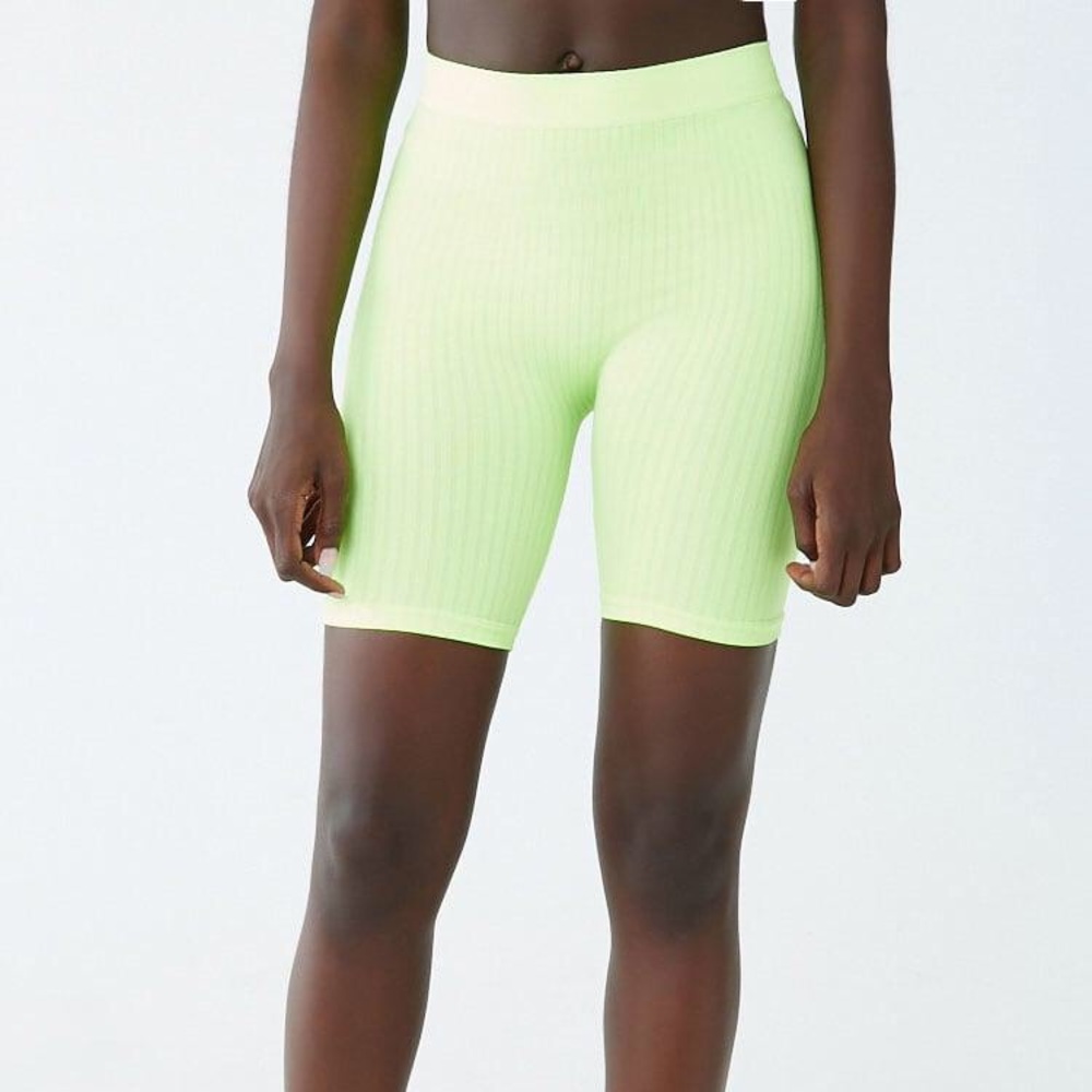 Neon green biker shorts
